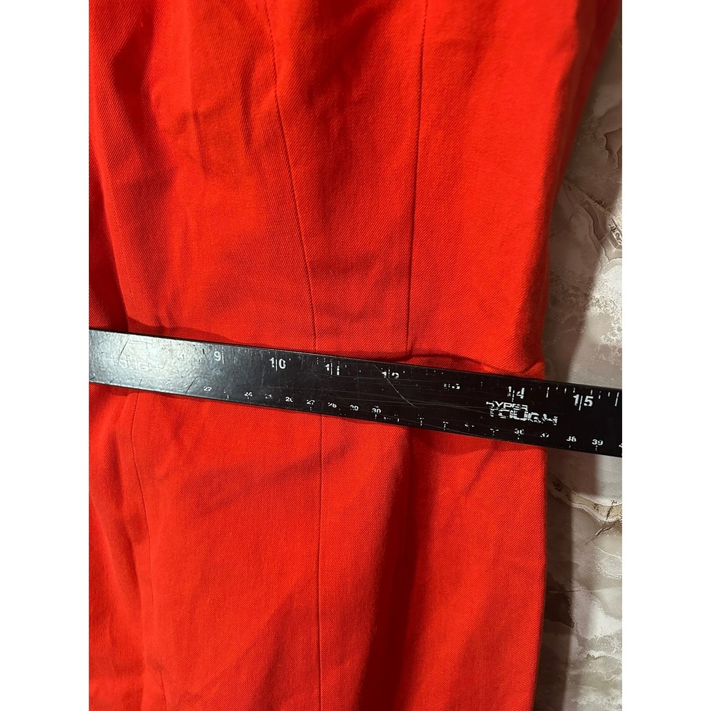 Banana Republic Red Sheath Dress Square Neck Cap Sleeve Size 10 Cocktail Work - Picture 7 of 8